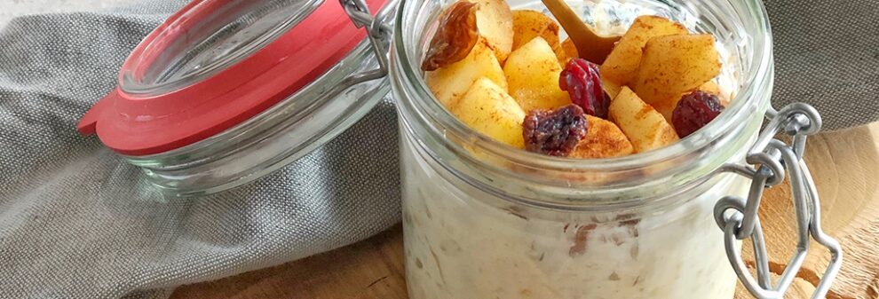 Overnight oats met appel & kaneel