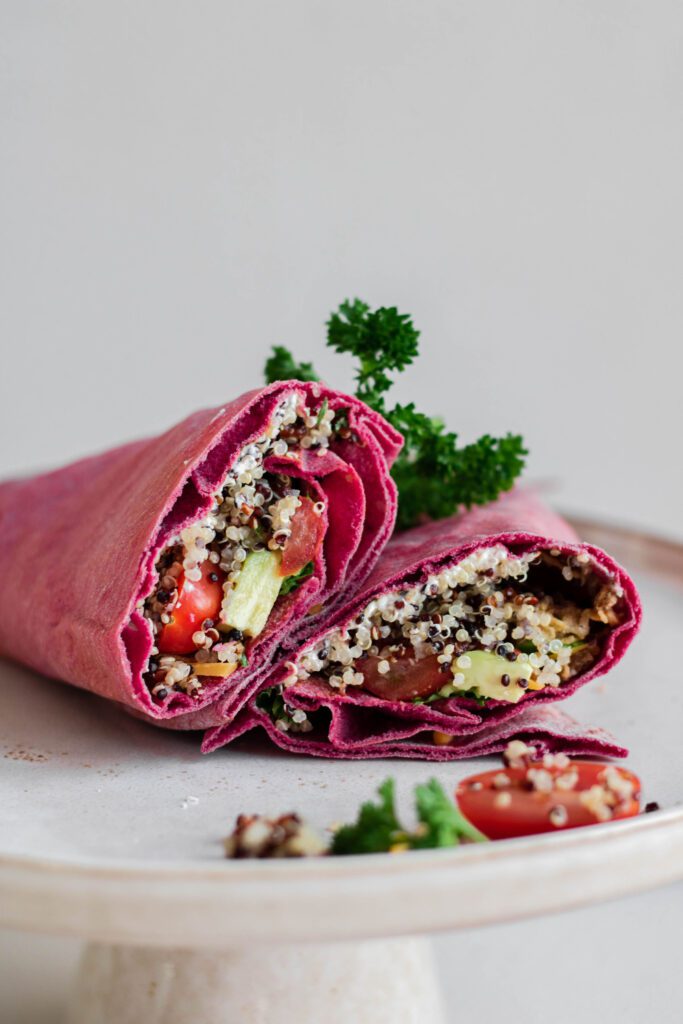 Pink quinoa wrap