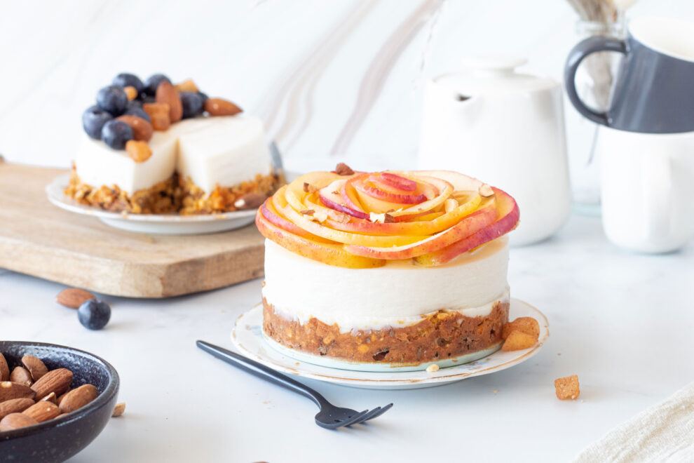 Kwarktaartje met carrotcake bodem